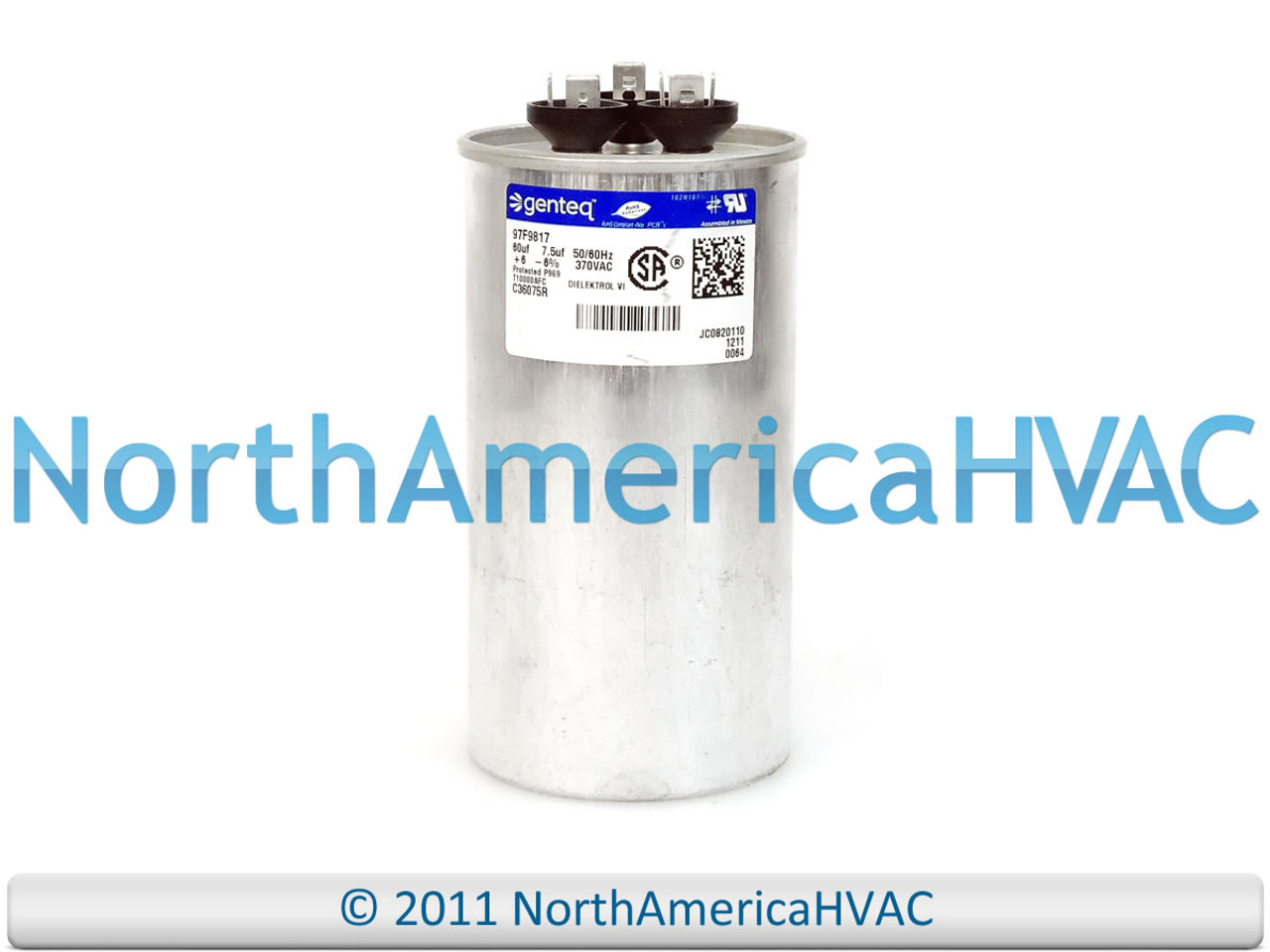 Capcom GE Genteq Capacitor Dual Run Round 60/7.5 uf 370 volt